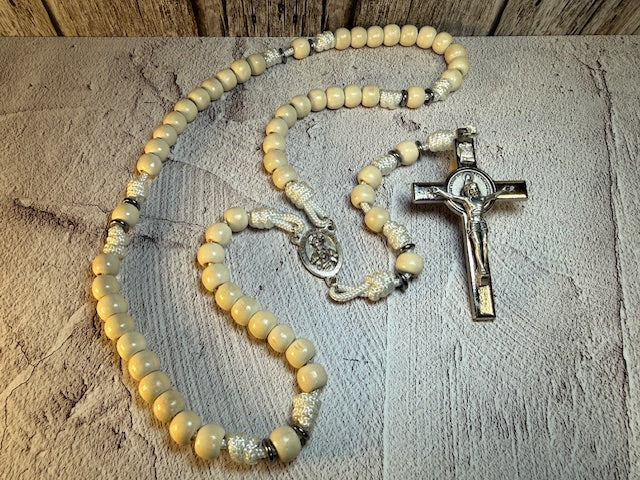 White Paracord Rosary