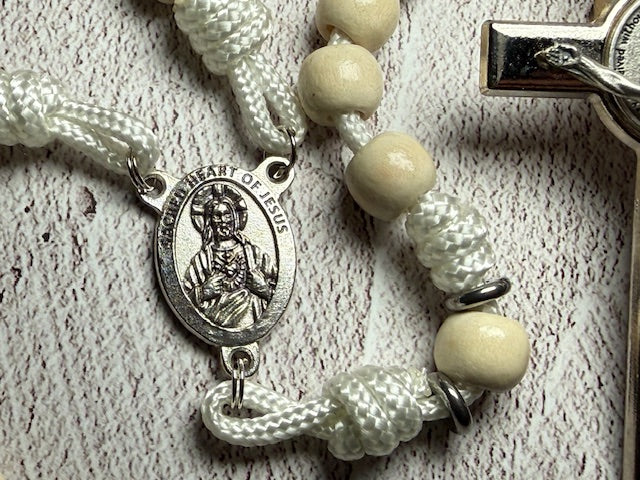 Five Decade- White Paracord Rosary