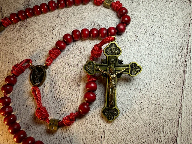 Brass with Red Paracord