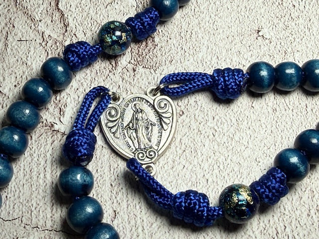 Silver with Blue Paracord