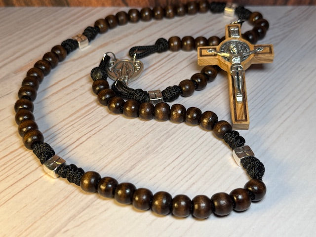 Dark Wood with Black Paracord