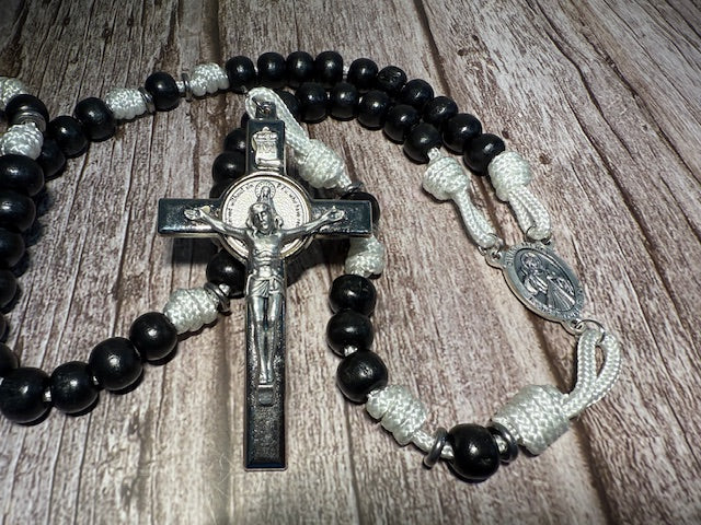 Five Decade- Black & White Rosary