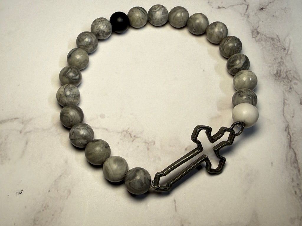 Stretch Bracelet-  Stone Rosary Bracelet