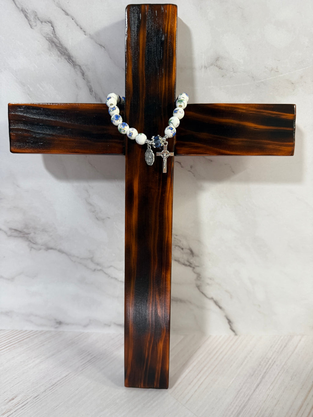 Blue Ceramic Stretch Bracelet