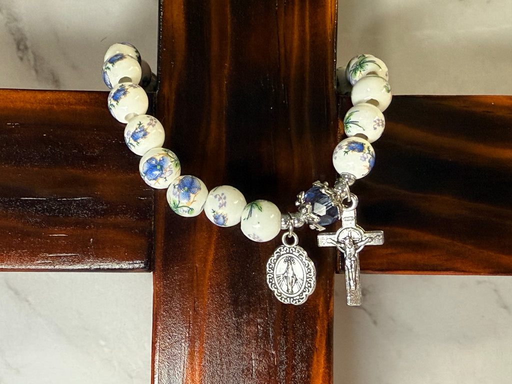 Blue Ceramic Stretch Bracelet