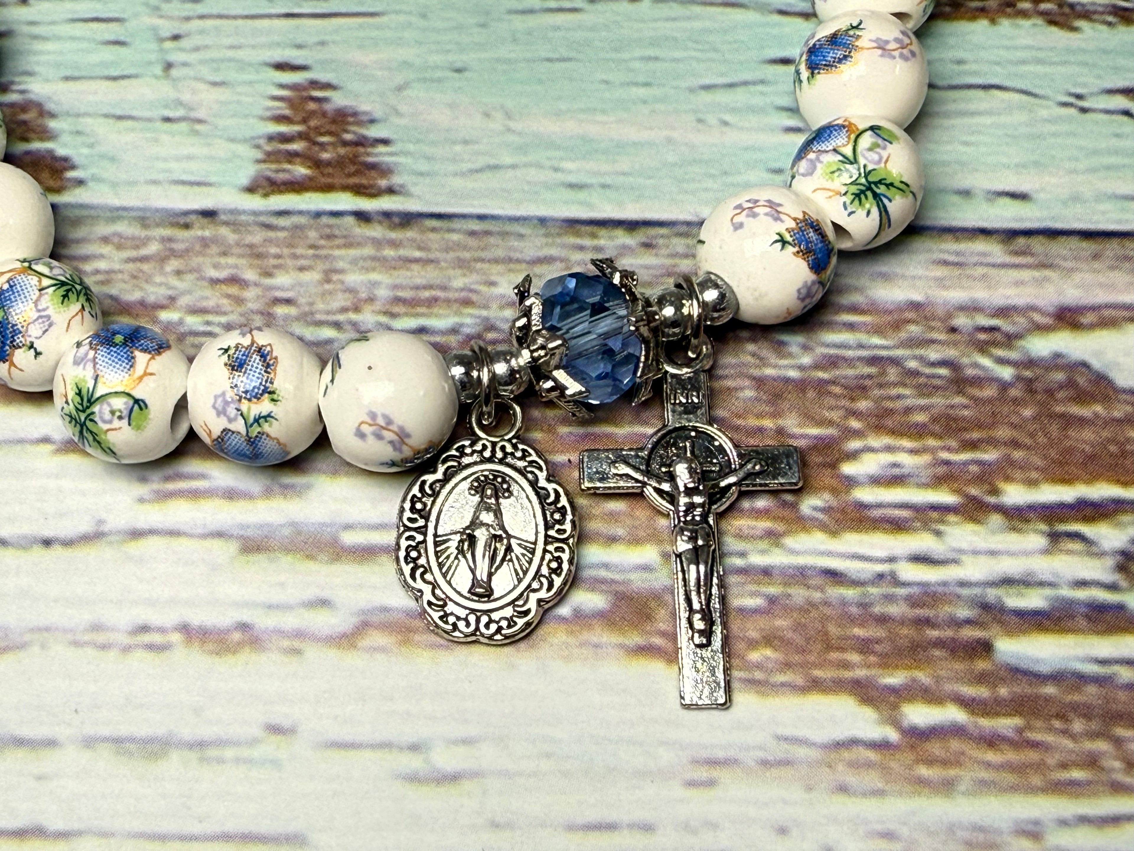 Blue Ceramic Stretch Bracelet