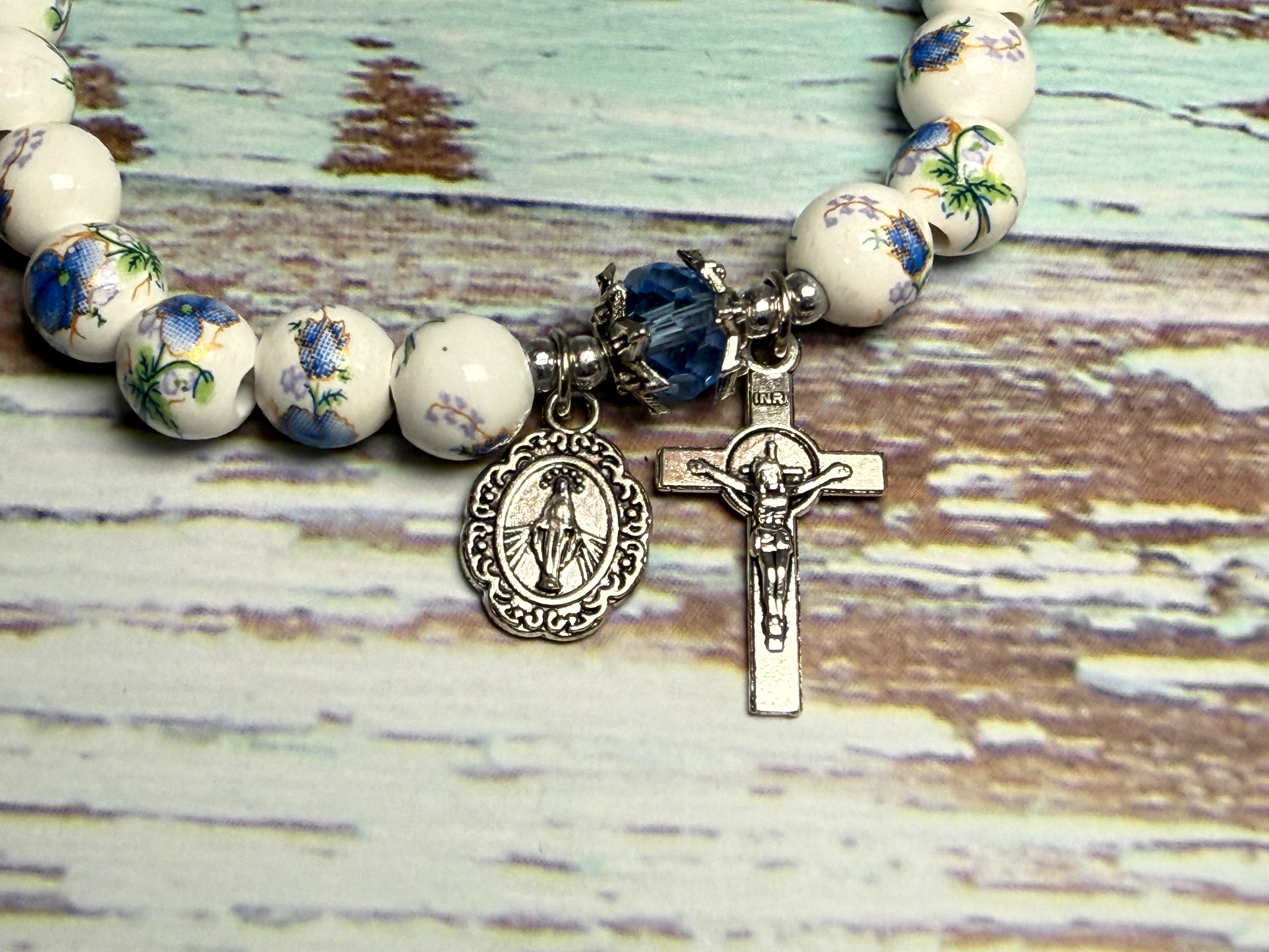 Blue Ceramic Stretch Bracelet