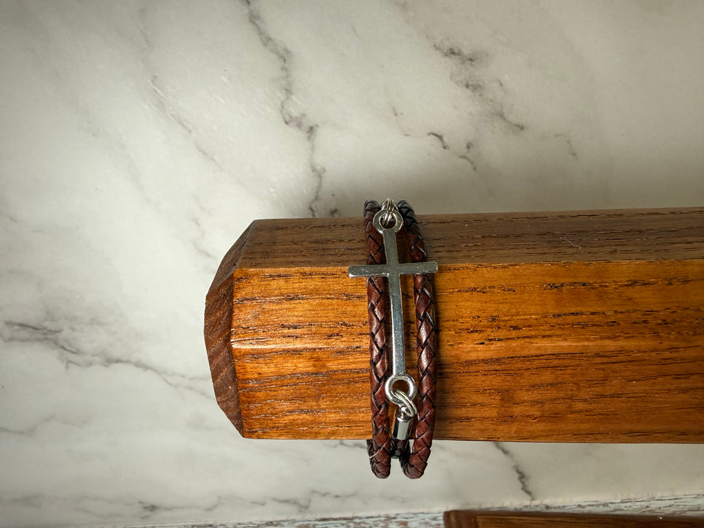 Brown Leather European Charm Bracelet