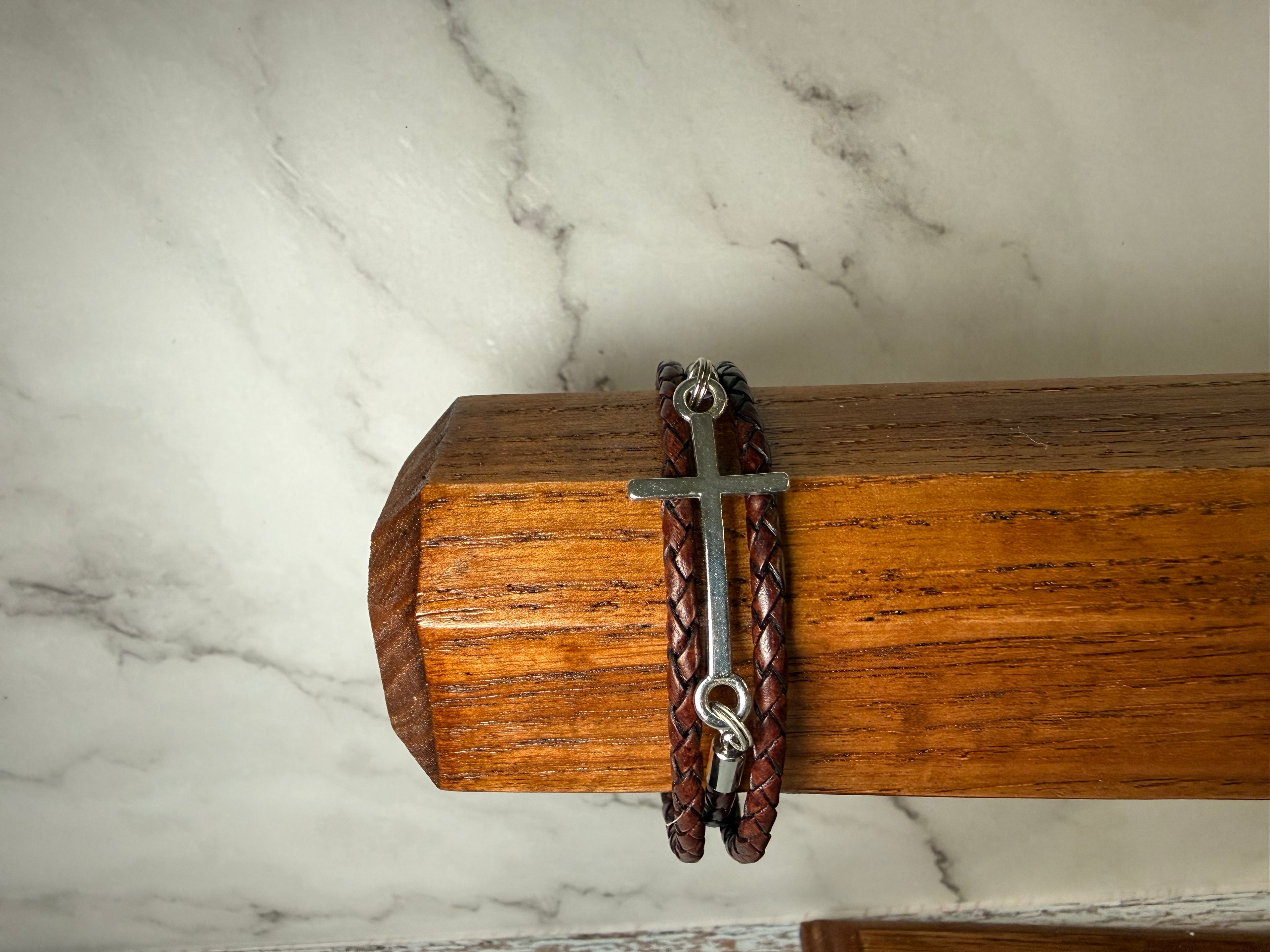 Brown Leather European Charm Bracelet