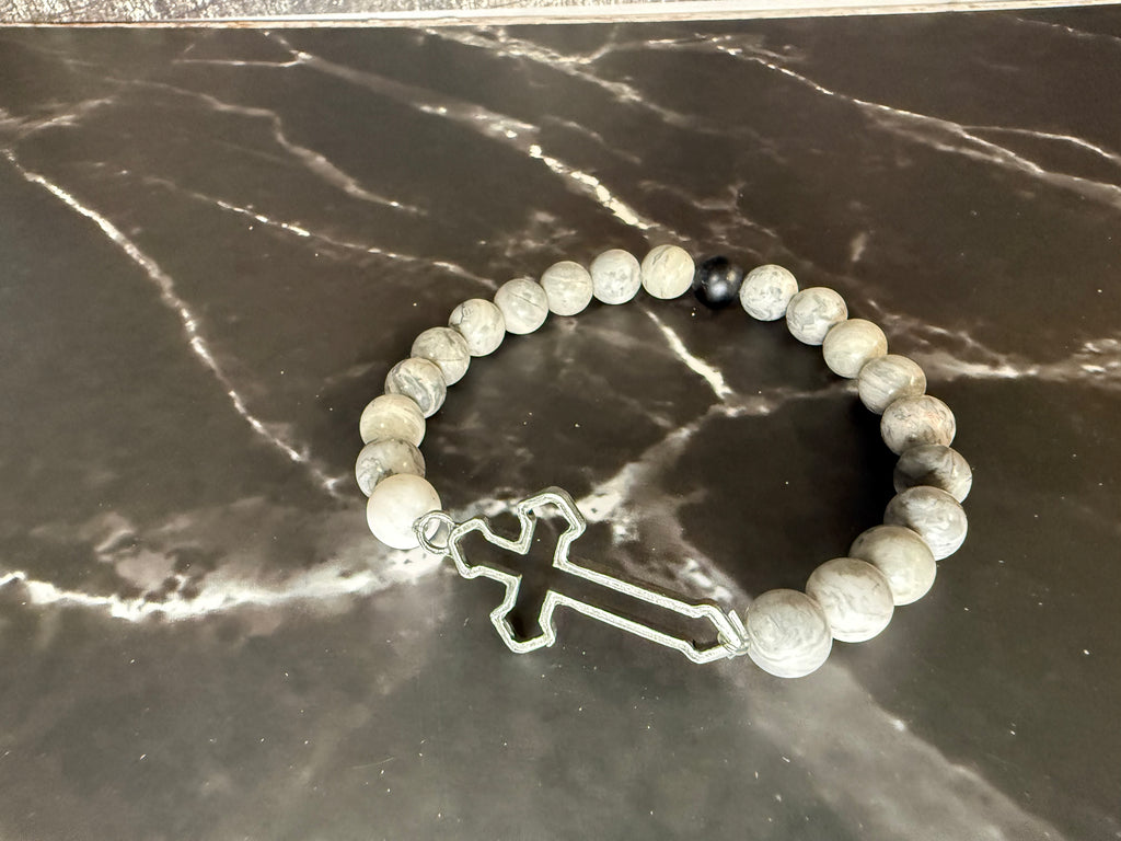 Stretch Bracelet-  Stone Rosary Bracelet