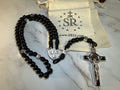 Black and Silver paracord Rosary
