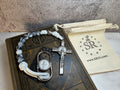 One Decade - White Marbleized Rosary